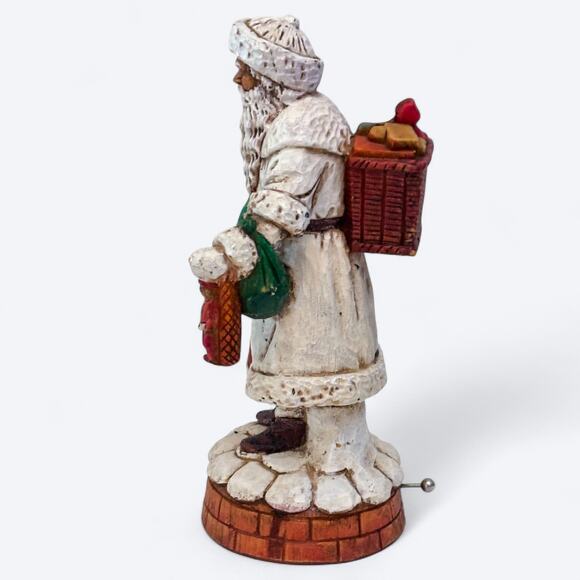 VTG 80s 1989 Enesco St Nicholas Santa Music Box Figurine Plays Jolly Old St Nick - Picture 4 of 12